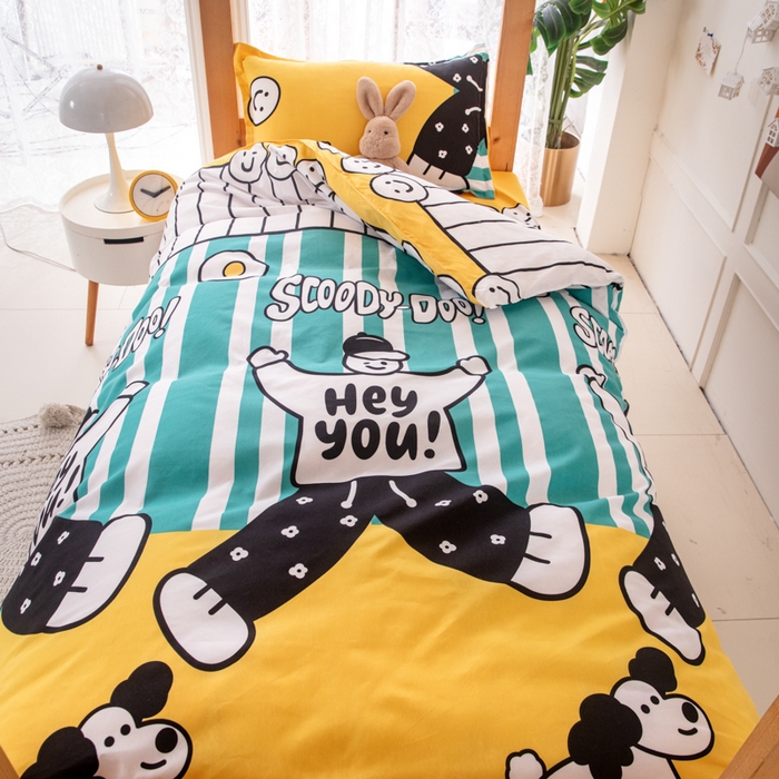 91家纺网 家纺一手货源 找家纺 乐居坊  2025新款柔软亲肤印花四件套宿舍床 幸运儿