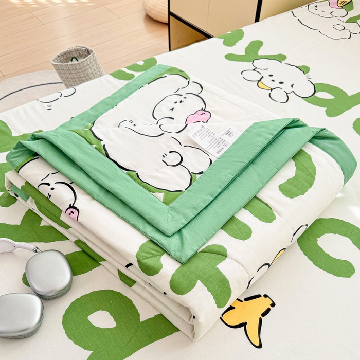 91家纺网 家纺一手货源 找家纺 棉造家居 2025新款春夏全棉纯棉印花夏被夏凉被空调被 萌宝儿