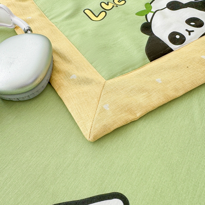 91家纺网 家纺一手货源 找家纺 棉造家居 2025新款春夏全棉纯棉印花夏被夏凉被空调被 熊猫宝贝