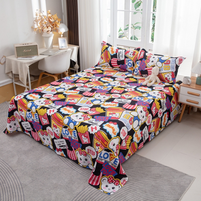 91家纺网 家纺一手货源 找家纺 乐居坊  2025新款柔软亲肤印花四件套大床图 潮流凯蒂