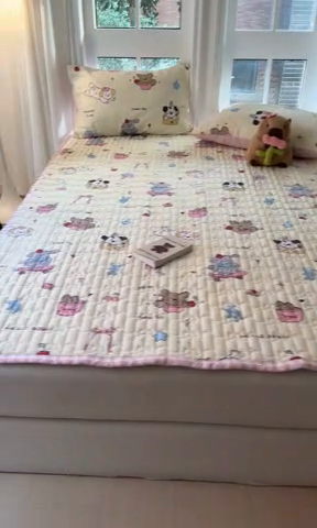 91家纺网 家纺一手货源 找家纺 Sweet dreams甜梦 2025新款全棉卡通小清新棉垫子床垫旅行垫 动物派对