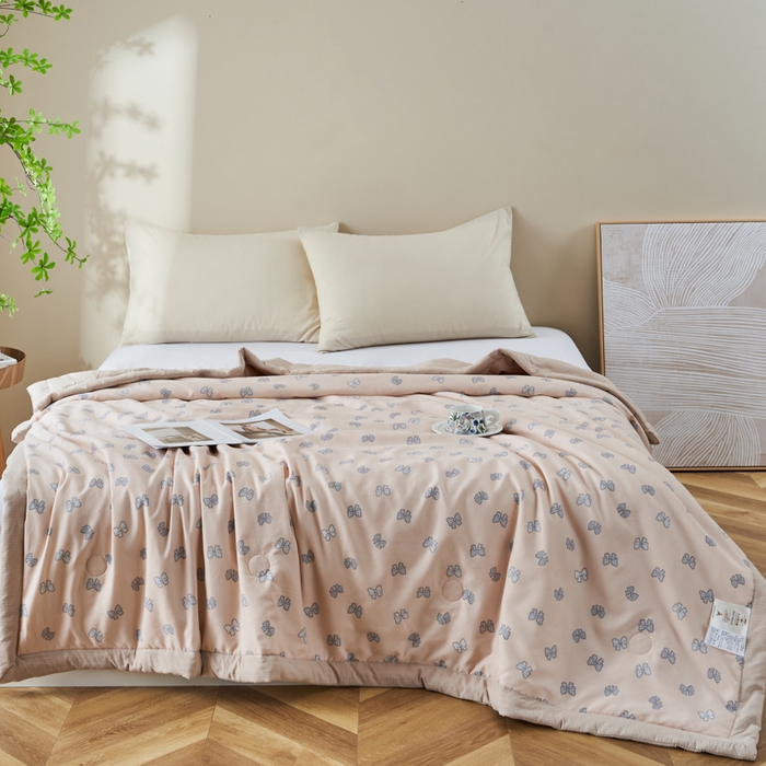 91家纺网 家纺一手货源 找家纺 森林人 2025新款A类针织棉大豆夏凉被 宛然