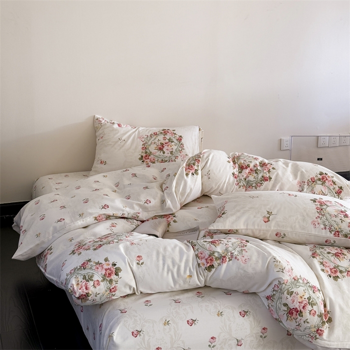 91家纺网 家纺一手货源 找家纺 窝米 2025新款全棉新品13370四件套 简约休闲风系列（悦溪、几何乐园） 悦溪