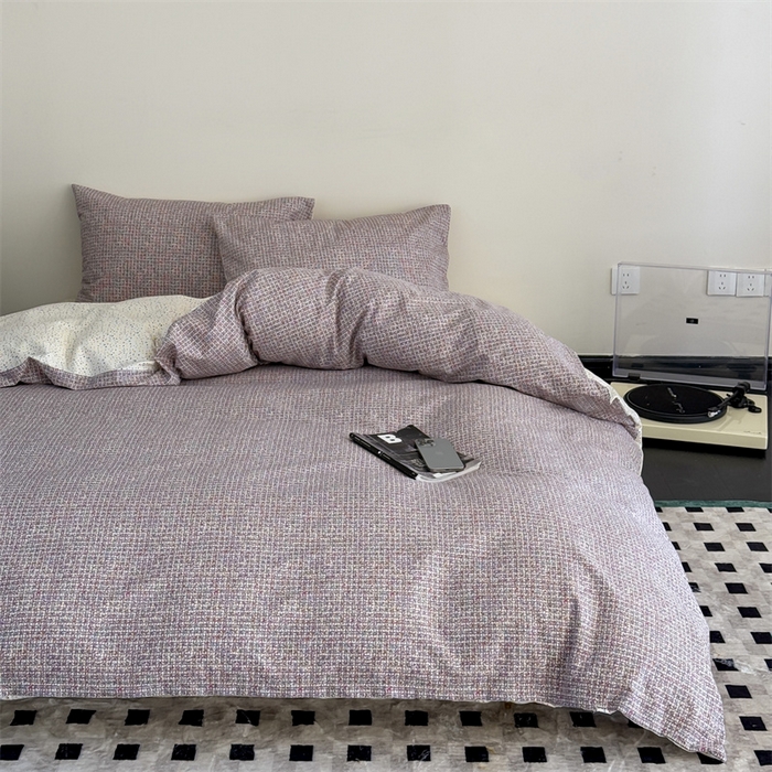 91家纺网 家纺一手货源 找家纺 窝米 2025新款全棉新品13370四件套 简约休闲风系列（悦溪、几何乐园） 香织