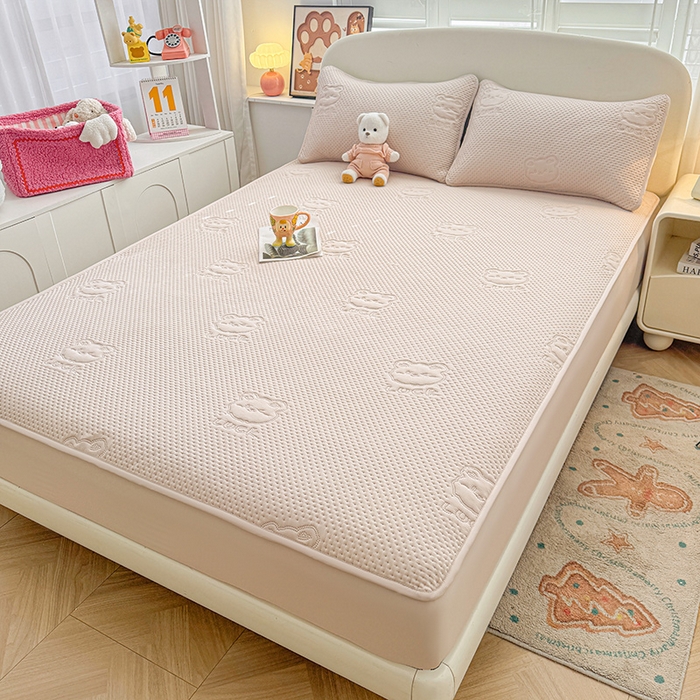 91家纺网 家纺一手货源 找家纺 喜居 2025新款幸运多-夹棉床笠系列 幸运多-奶咖