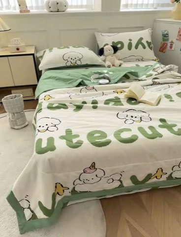 91家纺网 家纺一手货源 找家纺 棉造家居 2025新款春夏全棉纯棉印花夏被夏凉被空调被 萌宝儿