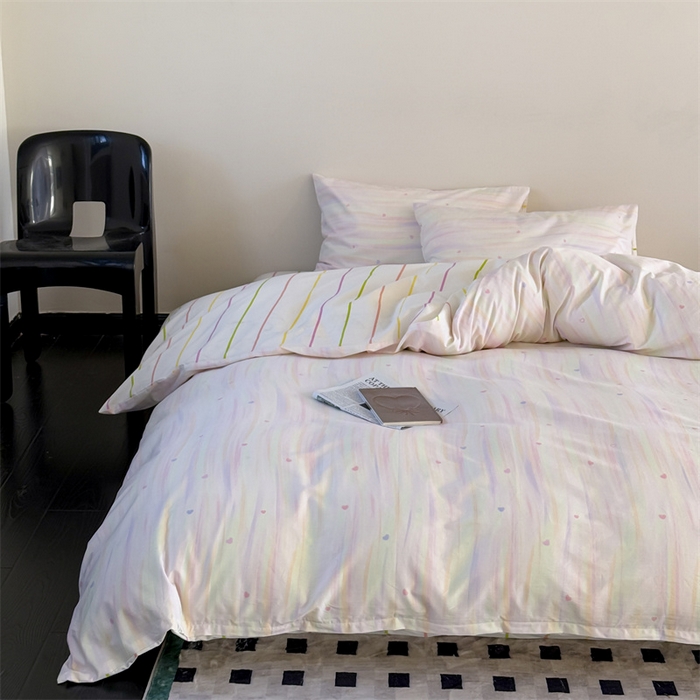 91家纺网 家纺一手货源 找家纺 窝米 2025新款全棉新品13370四件套 简约休闲风系列（悦溪、几何乐园） 流砂