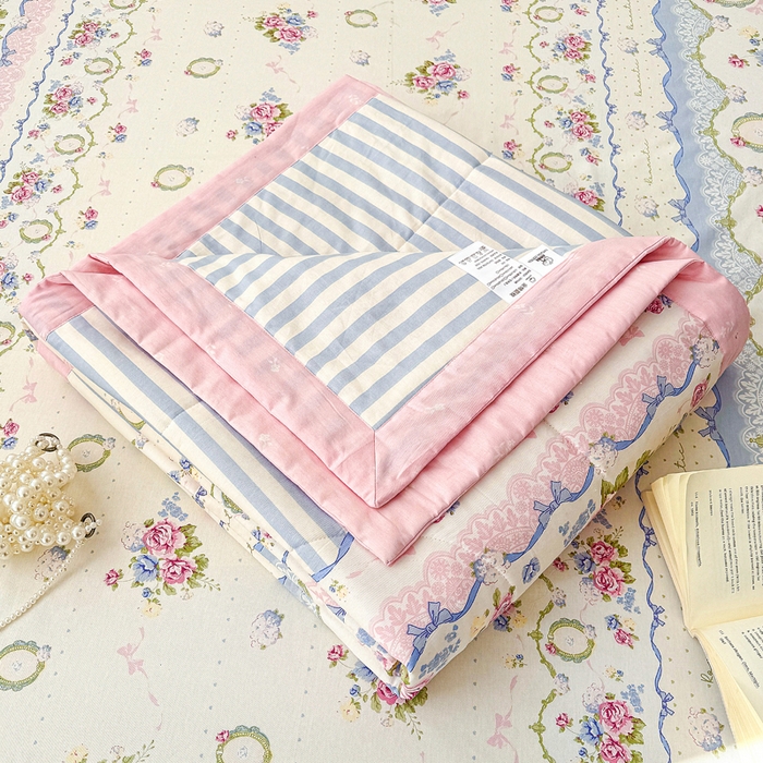 91家纺网 家纺一手货源 找家纺 棉造家居 2025新款春夏全棉纯棉印花夏被夏凉被空调被 芳菲羽