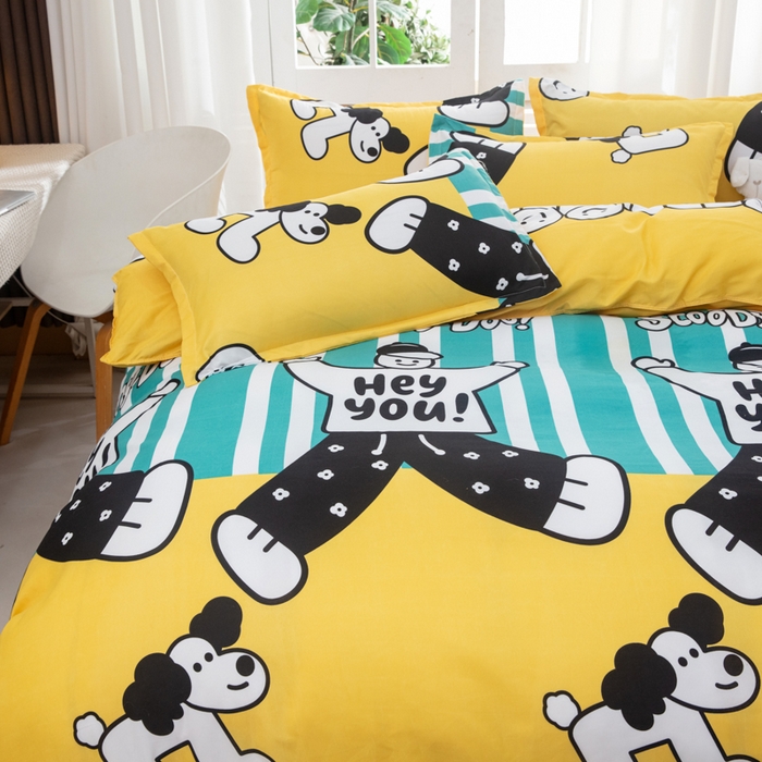 91家纺网 家纺一手货源 找家纺 乐居坊  2025新款柔软亲肤印花四件套大床图 幸运儿