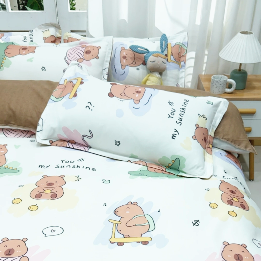 91家纺网 家纺一手货源 找家纺 乐居坊  2025新款柔软亲肤印花四件套大床图 卡皮巴拉