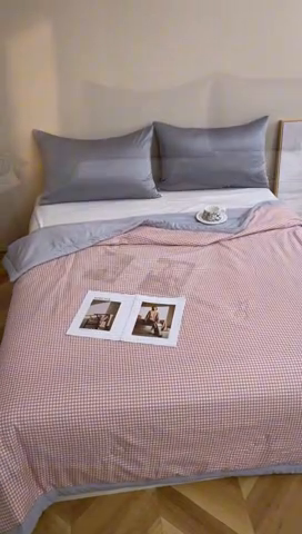 91家纺网 家纺一手货源 找家纺 森林人 2025新款A类针织棉大豆夏凉被 秋田