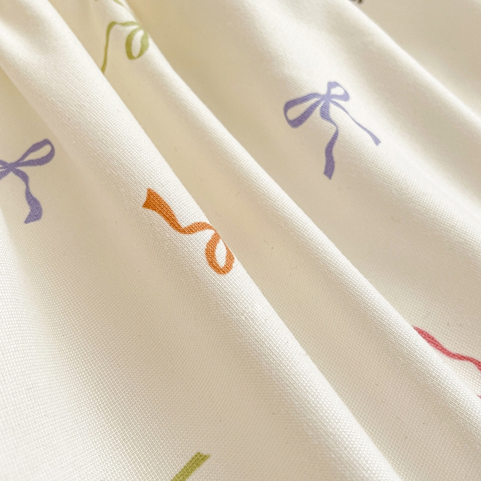 91家纺网 家纺一手货源 找家纺 豪选家纺 2025春夏四季新款新品有氧双层纱印花夹棉床笠床护罩床垫保护套 彩色蝴蝶结