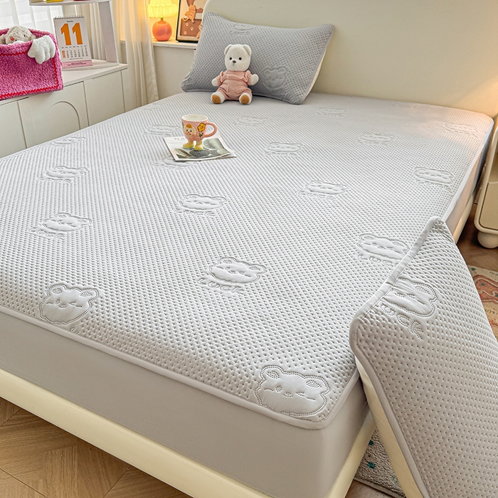 91家纺网 家纺一手货源 找家纺 喜居 2025新款幸运多-夹棉床笠系列 幸运多-雅灰