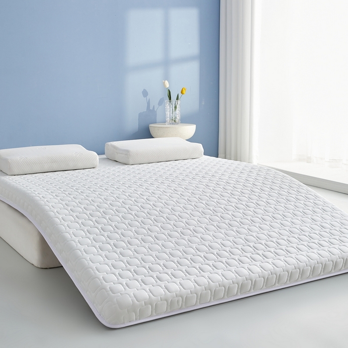 91家纺网 家纺一手货源 找家纺 祁恋婷家居 2025新款A类牛奶丝棉花抗压床垫【床垫遮盖物】 单边四菱格白