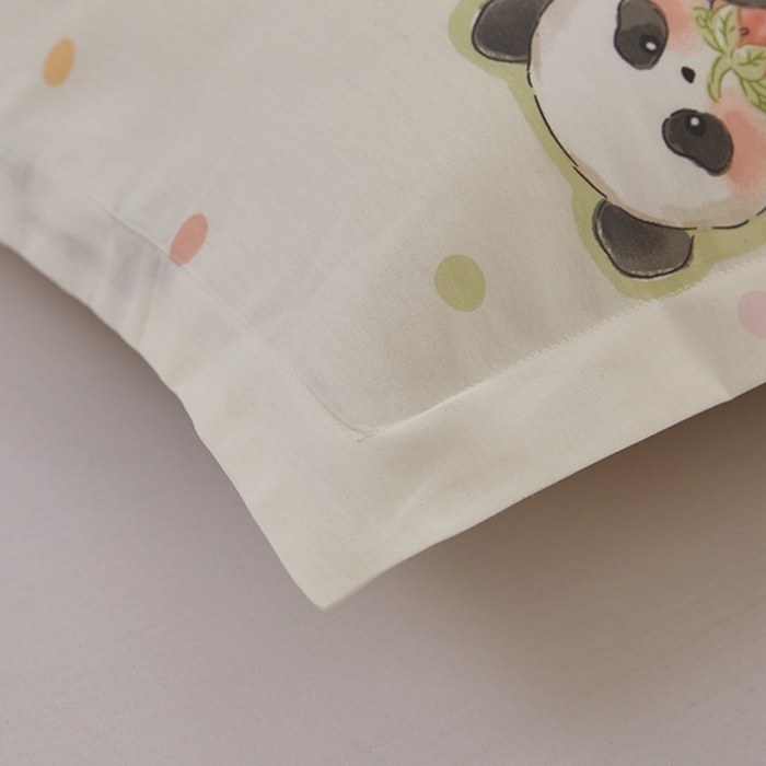 91家纺网 家纺一手货源 找家纺  翎盈家纺   2025新款ins风小清新纯棉印花枕套 布偶熊猫