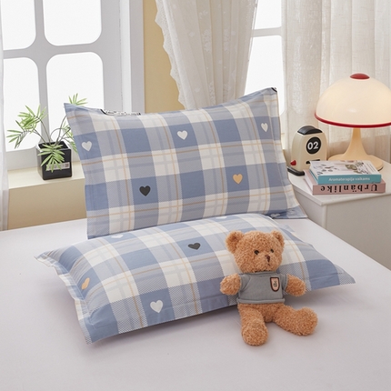 91家纺网 家纺一手货源 找家纺  翎盈家纺   2025新款ins风小清新纯棉印花枕套 爱达拉-灰