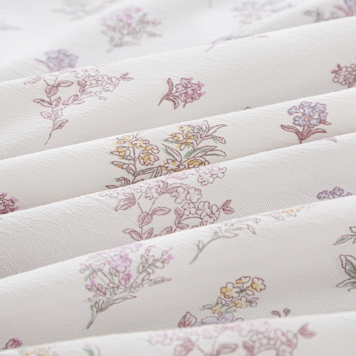 91家纺网 家纺一手货源 找家纺 雅慕家居   2025新款针织棉双层纱四件套 莫奈花园