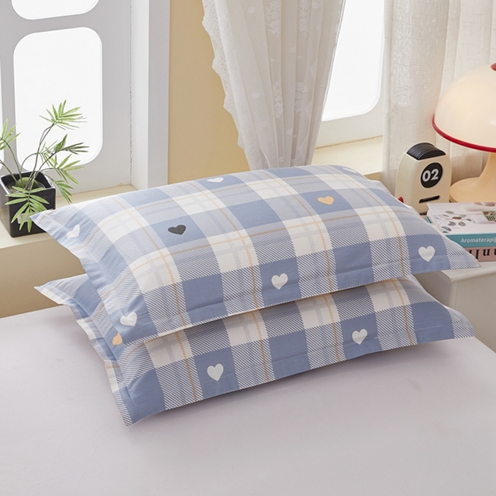 91家纺网 家纺一手货源 找家纺  翎盈家纺   2025新款ins风小清新纯棉印花枕套 爱达拉-灰