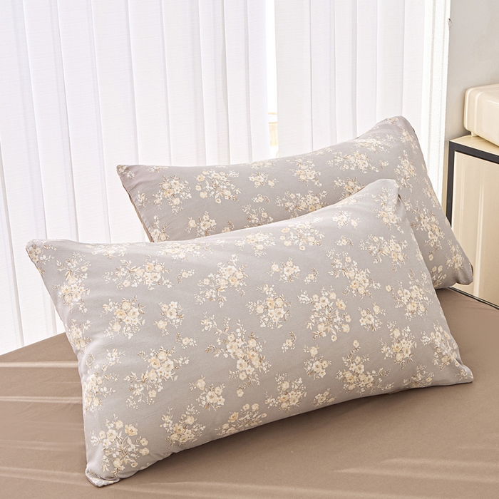 91家纺网 家纺一手货源 找家纺 雅慕家居   2025新款针织棉双层纱四件套 海棠