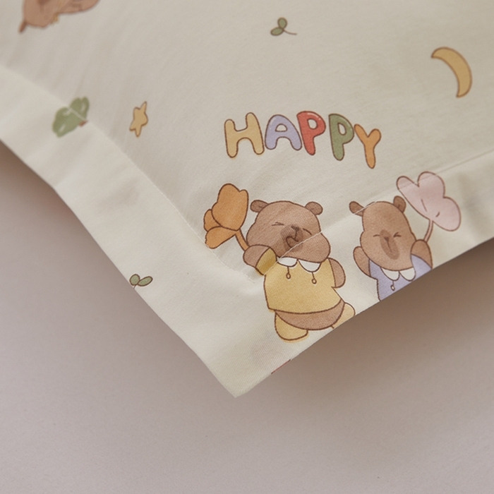 91家纺网 家纺一手货源 找家纺  翎盈家纺   2025新款ins风小清新纯棉印花枕套 音乐卡皮