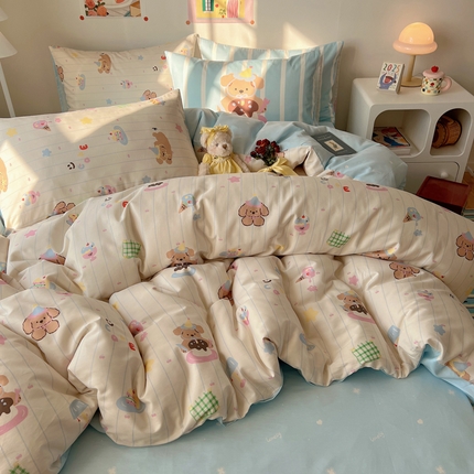 桃喜 2025春夏新款全棉卡通混搭13070系列四件套 奶油狗狗