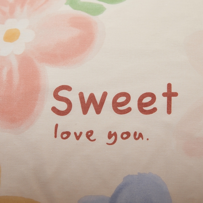 91家纺网 家纺一手货源 找家纺  翎盈家纺   2025新款ins风小清新纯棉印花枕套 花蜜悠然