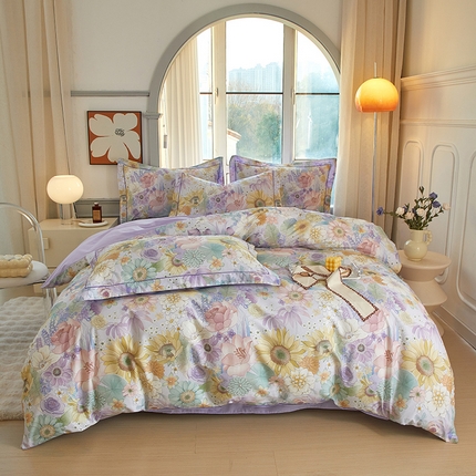 91家纺网 家纺一手货源 找家纺 （总）启航家居 2025新款全棉铂金棉数码印花四件套