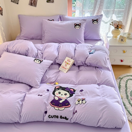 91家纺网 家纺一手货源 找家纺 （总）优卡迪家纺馆 2025新款A类亲肤水洗棉毛巾绣四件套（下载文件夹包含买家秀）