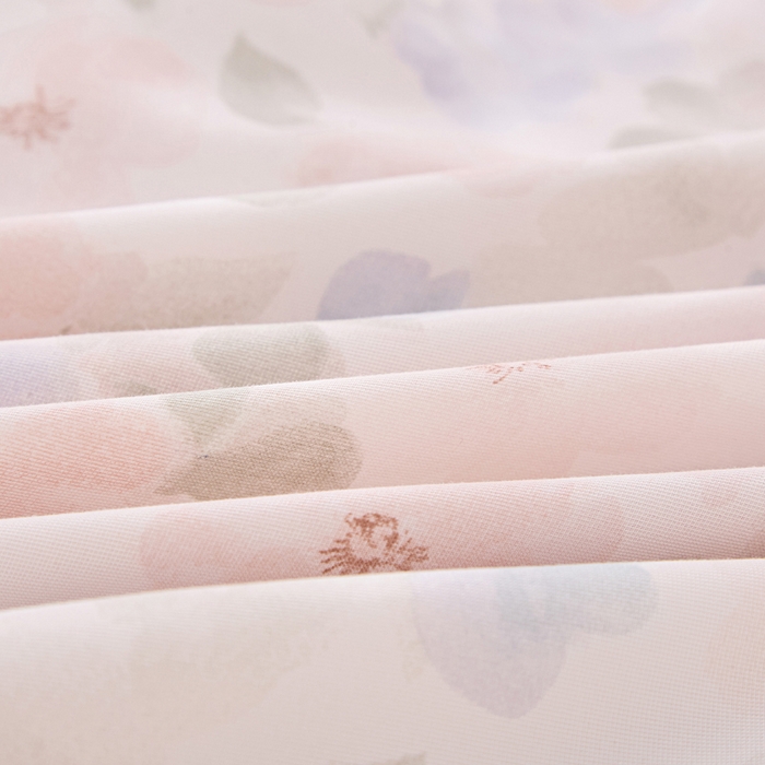 91家纺网 家纺一手货源 找家纺 雅慕家居   2025新款针织棉双层纱四件套 粉色油画