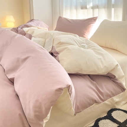 91家纺网 家纺一手货源 找家纺 （总）耀悦家纺 2025新款A类纯棉60支拼色四件套