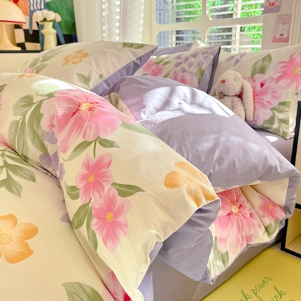 91家纺网 家纺一手货源 找家纺 （总）秋艳家纺 2025新款全棉印花四件套