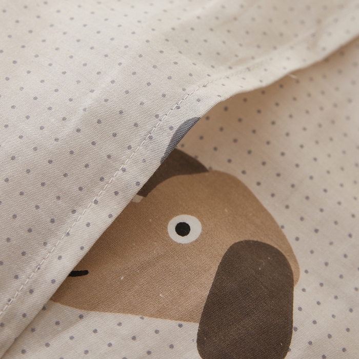 91家纺网 家纺一手货源 找家纺  翎盈家纺   2025新款ins风小清新纯棉印花枕套 哈皮犬