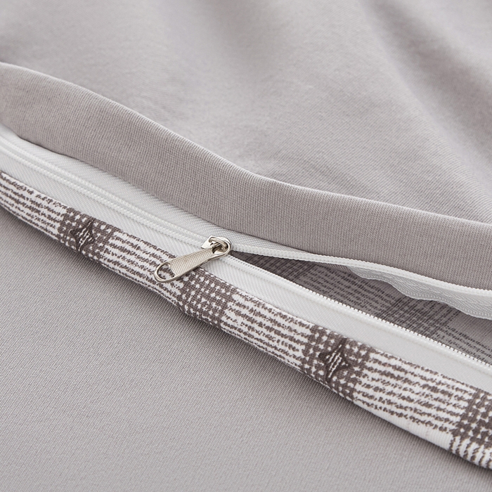 91家纺网 家纺一手货源 找家纺 雅慕家居   2025新款针织棉双层纱四件套 格子