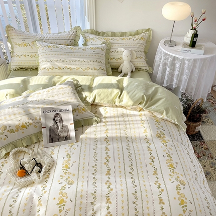 91家纺网 家纺一手货源 找家纺 （总）（买家秀爆款不断货）A类母婴级卡通花卉儿童纯棉全棉床单纯棉全棉床笠全棉纯棉床单全棉纯棉印花花边四件套