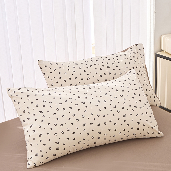 91家纺网 家纺一手货源 找家纺 雅慕家居   2025新款针织棉双层纱四件套 豹纹