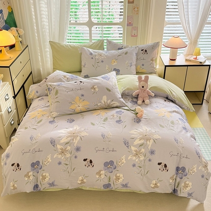 91家纺网 家纺一手货源 找家纺 秋艳家纺 2025新款全棉印花四件套 花朝月夕