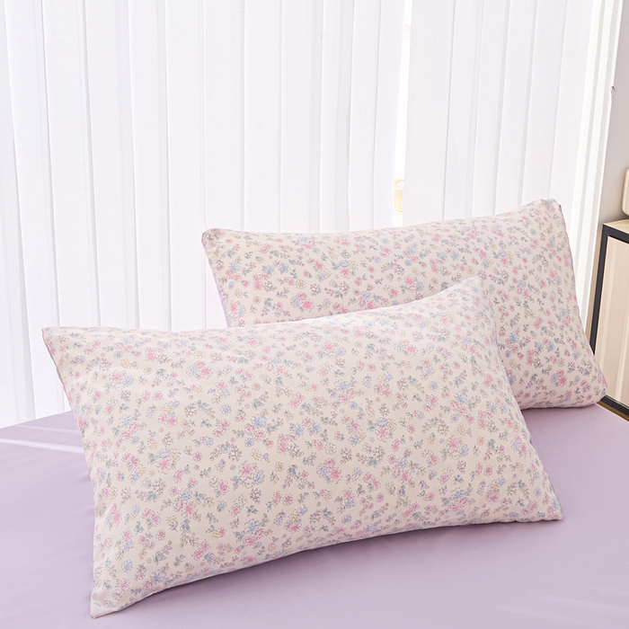 91家纺网 家纺一手货源 找家纺 雅慕家居   2025新款针织棉双层纱四件套 花海