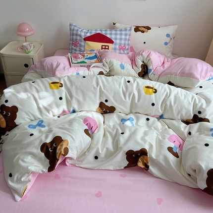 桃喜 2025春夏新款全棉卡通混搭13070系列四件套 班尼熊