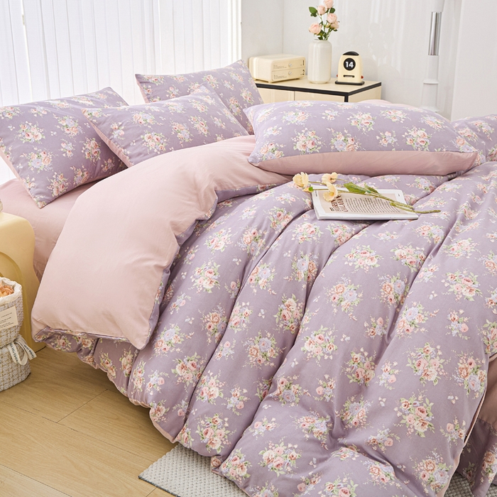 91家纺网 家纺一手货源 找家纺 （总）雅慕家居   2025新款针织棉双层纱四件套