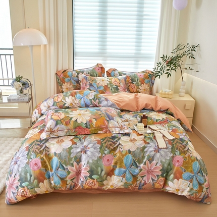 91家纺网 家纺一手货源 找家纺 （总）启航家居 2025新款全棉铂金棉数码印花四件套