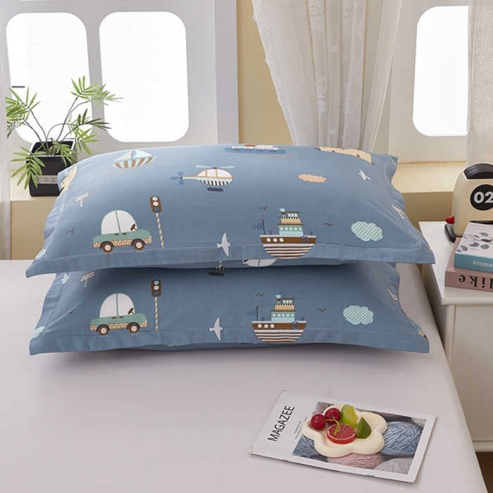 91家纺网 家纺一手货源 找家纺  翎盈家纺   2025新款ins风小清新纯棉印花枕套 玩具乐园-兰