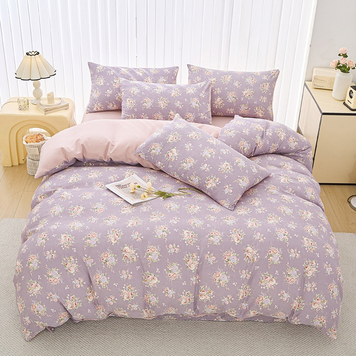 91家纺网 家纺一手货源 找家纺 （总）雅慕家居   2025新款针织棉双层纱四件套