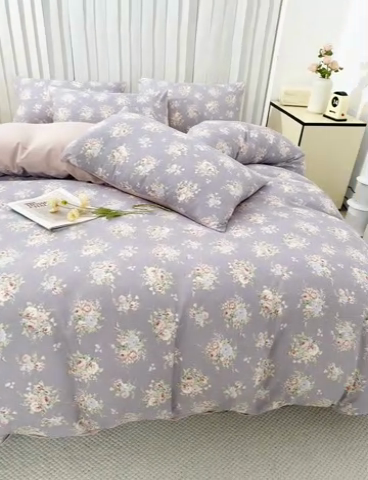 91家纺网 家纺一手货源 找家纺 （总）雅慕家居   2025新款针织棉双层纱四件套