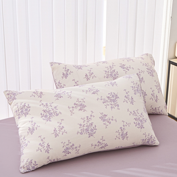 91家纺网 家纺一手货源 找家纺 雅慕家居   2025新款针织棉双层纱四件套 暗香