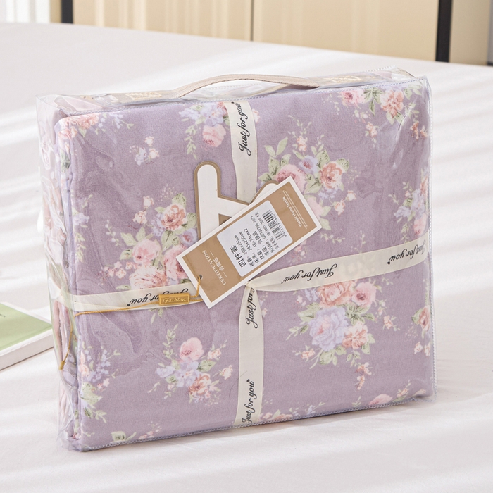 91家纺网 家纺一手货源 找家纺 （总）雅慕家居   2025新款针织棉双层纱四件套