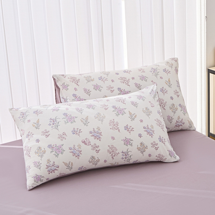 91家纺网 家纺一手货源 找家纺 雅慕家居   2025新款针织棉双层纱四件套 莫奈花园