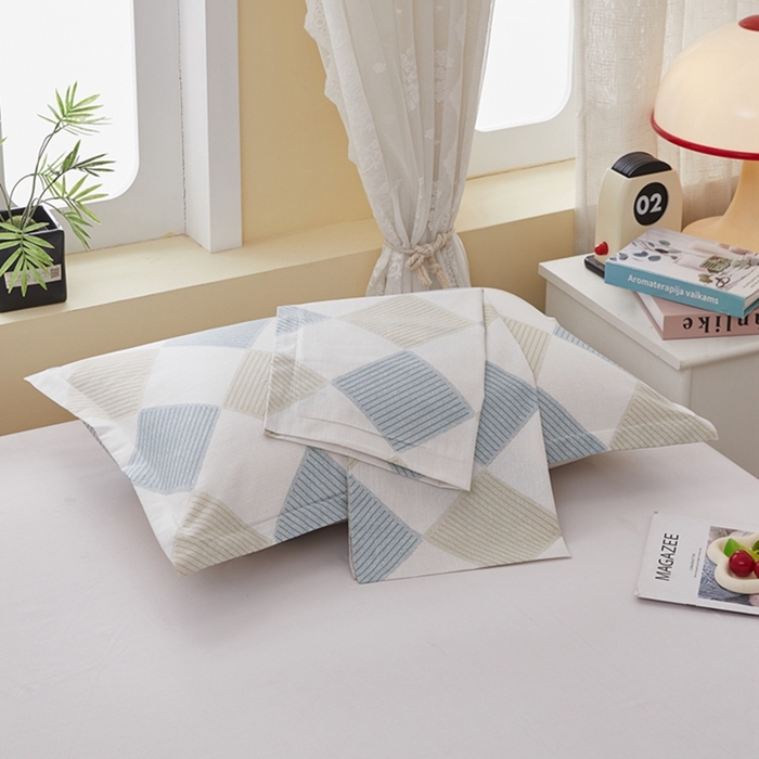 91家纺网 家纺一手货源 找家纺  翎盈家纺   2025新款ins风小清新纯棉印花枕套 瑞吉斯-兰