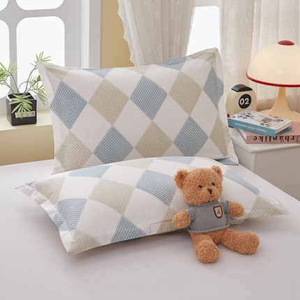  翎盈家纺   2025新款ins风小清新纯棉印花枕套 瑞吉斯-兰