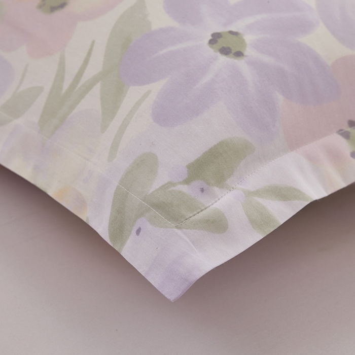 91家纺网 家纺一手货源 找家纺  翎盈家纺   2025新款ins风小清新纯棉印花枕套 微雨山茶