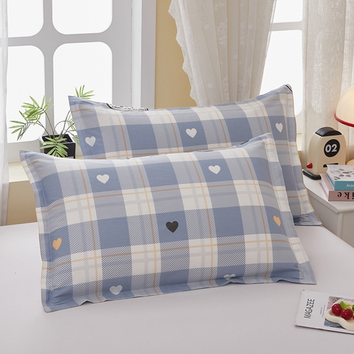 91家纺网 家纺一手货源 找家纺  翎盈家纺   2025新款ins风小清新纯棉印花枕套 爱达拉-灰